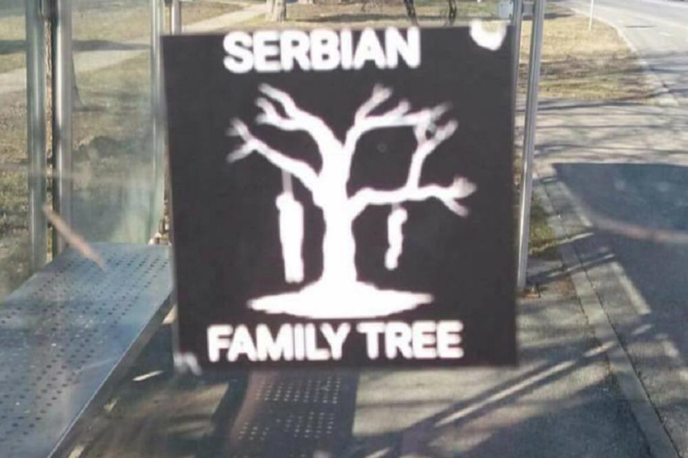 Tužilaštvo istražuje sramne nalepnice Srpsko porodično stablo u Vukovaru! (FOTO)