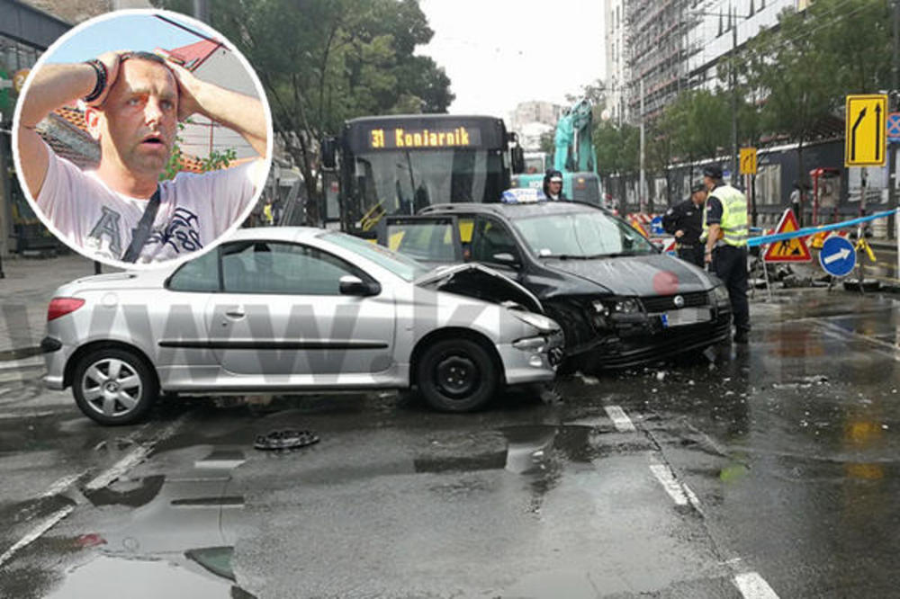 PEVAČ UČESNIK UDESA NA SLAVIJI! Taksista se zakucao u auto Ivana Gavrilovića! (FOTO)