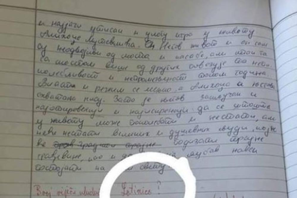 Učenica u Crnoj Gori dobila ČETVORKU na pismenom zadatku jer je pisala ĆIRILICOM!