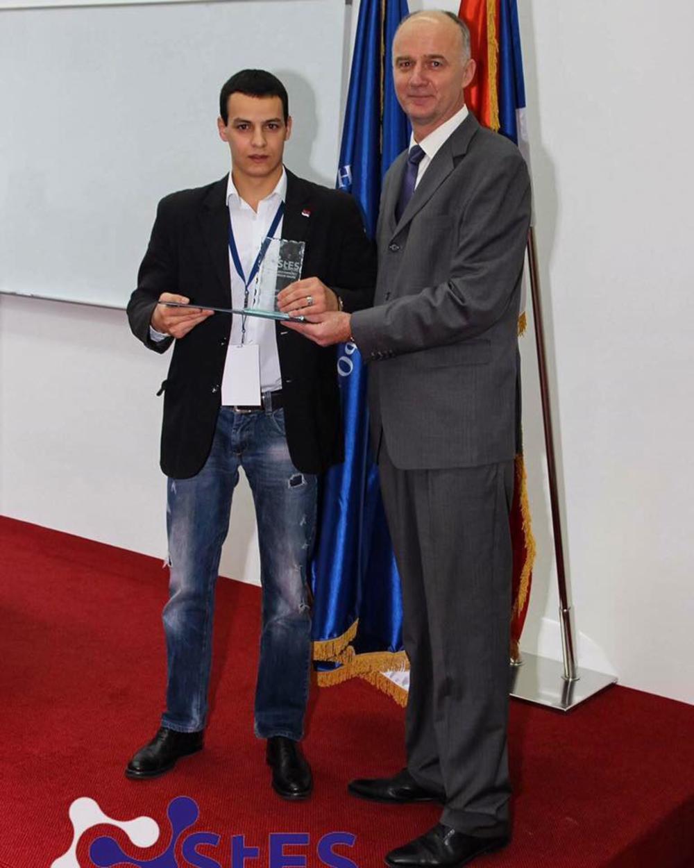 Svečana dodela nagrada na naučno-stručnoj konferenciji STES-a sa rektorom Univerziteta u Banja Luci  prof. dr Radoslavom Gajanin  