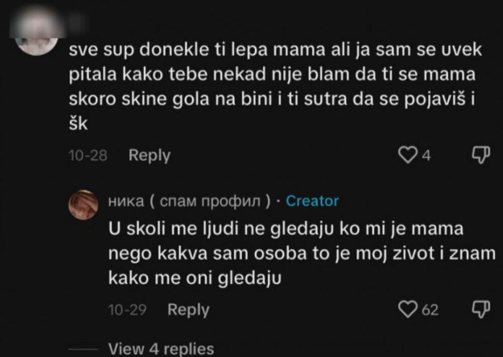 Nika Tošić brutalno odgovorila na hejt komentar