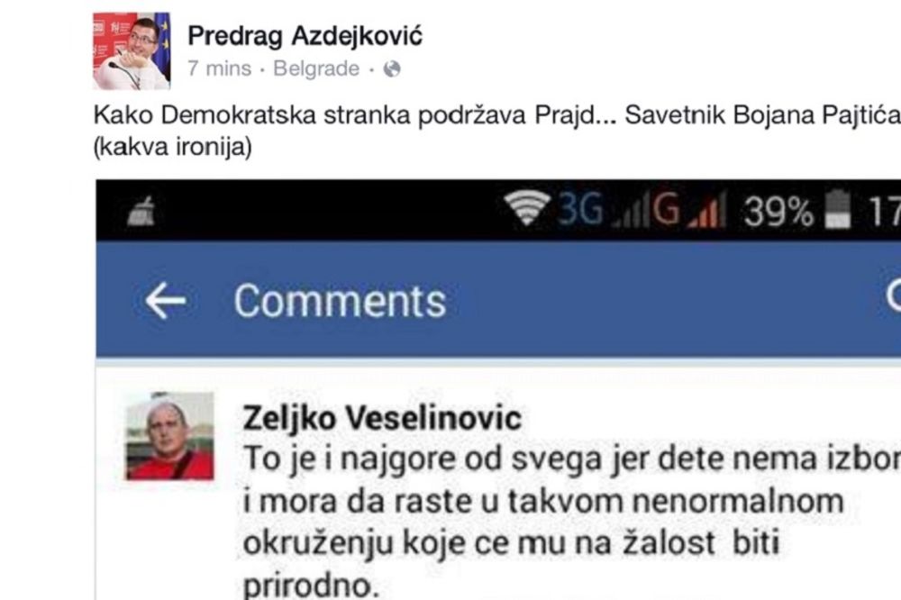 MRZI GEJEVE: Pajtićev savetnik otkrio šta stvarno misli o Paradi ponosa! (FOTO)