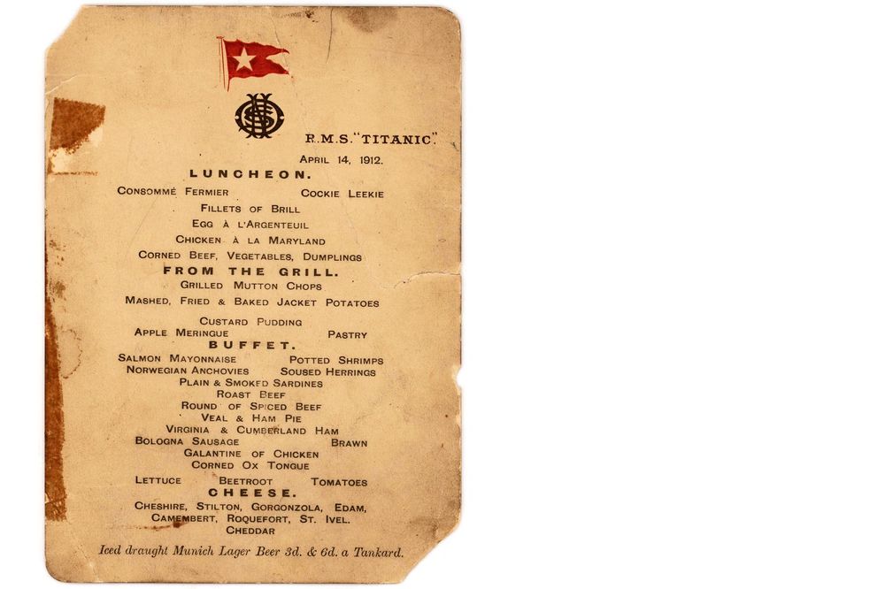 Šta su jeli na Titaniku? Zavirite u meni najpoznatijeg broda na svetu! (FOTO)