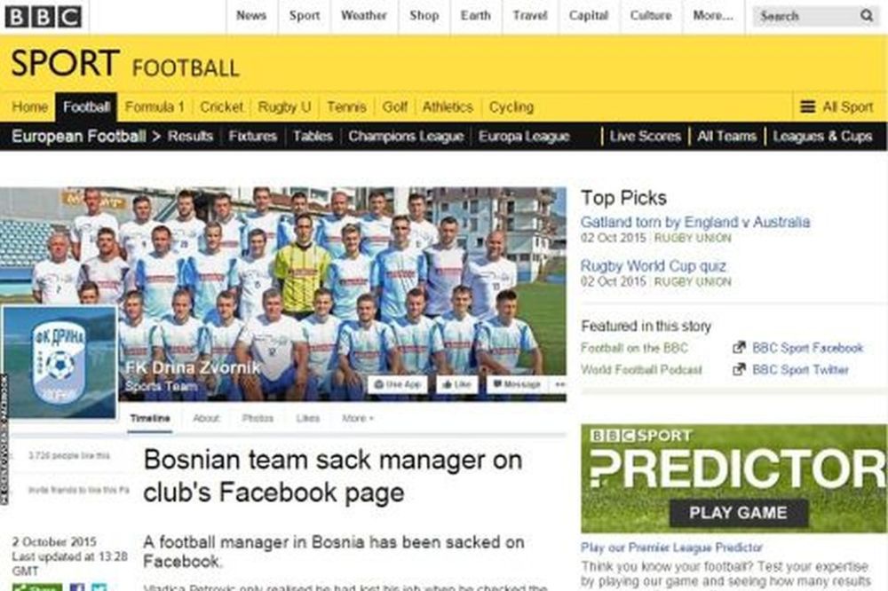 Kako se FK Drina iz Zvornika našla na naslovnim stranama svih svetskih medija? (FOTO)