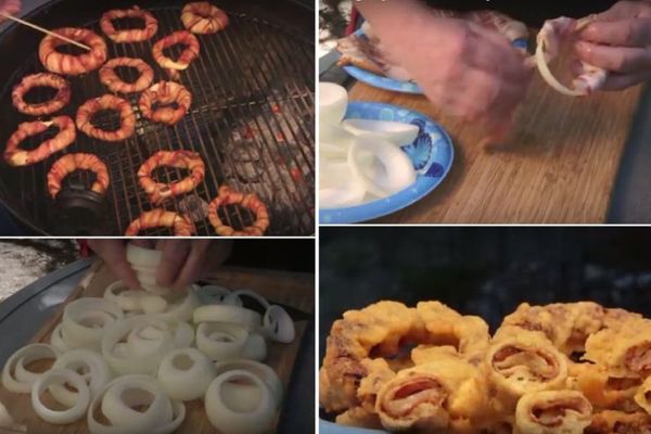 Iseckao je crni luk na kolutiće, a onda uzeo pivo i slaninu i napravio nešto još bolje! (VIDEO)