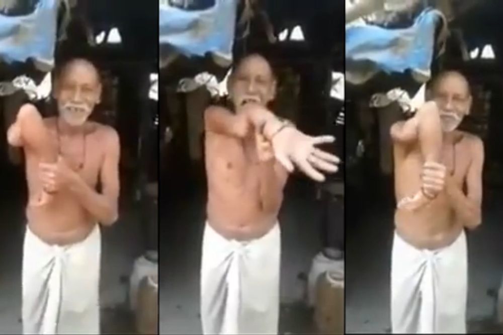 Ruka na rasklapanje: Jezivi dekica ima telo od gume! (VIDEO)