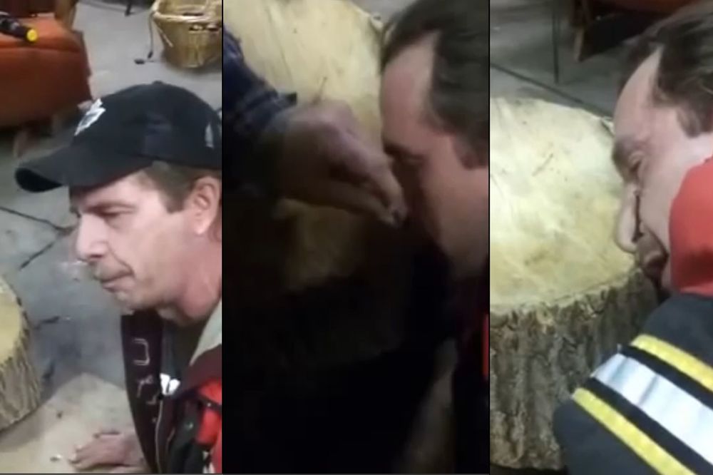 Mrtav pijan zakucao ekser na nos. Sigurno je mislio da ima dobar razlog (VIDEO)