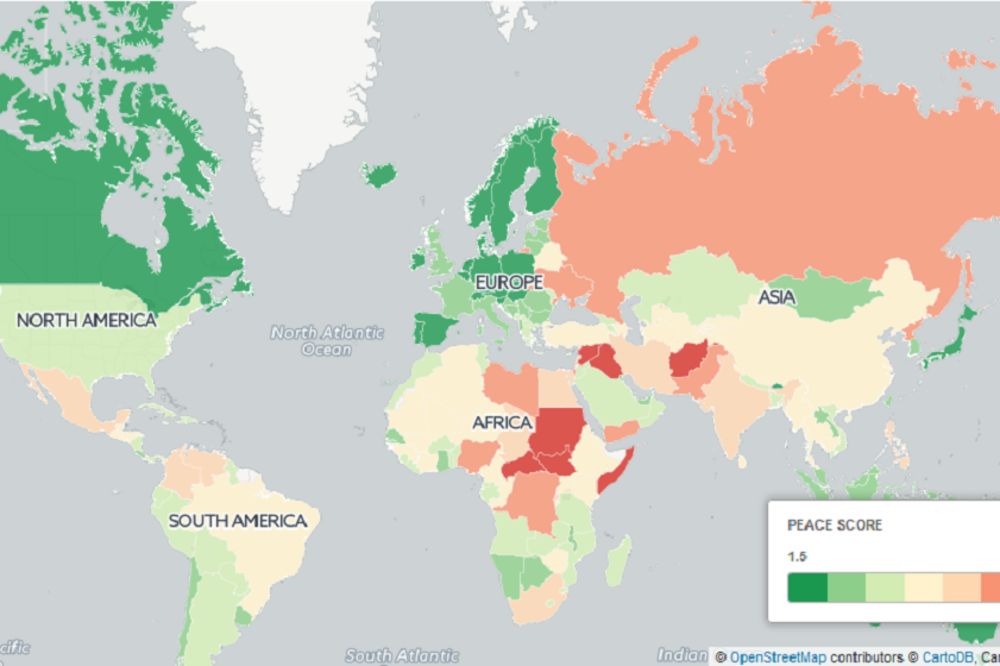 Svetska mapa mira: Island je prvi, a gde je tu Srbija? (MAPA)