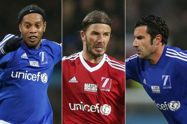 Legende su večne: Bekam i Skols kao nekada, Old Traford se poklonio Figu i Ronaldinju! (VIDEO)