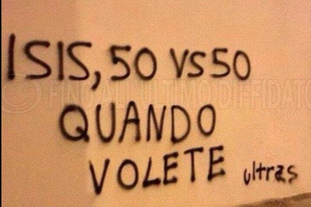 Ajmo 50 na 50, pa da vidimo ko je jači: Poruka italijanskih ultrasa teroristima (FOTO)