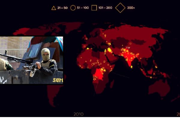 Mapa koja prikazuje svih 61.000 terorističkih napada od 2000. godine! (VIDEO)