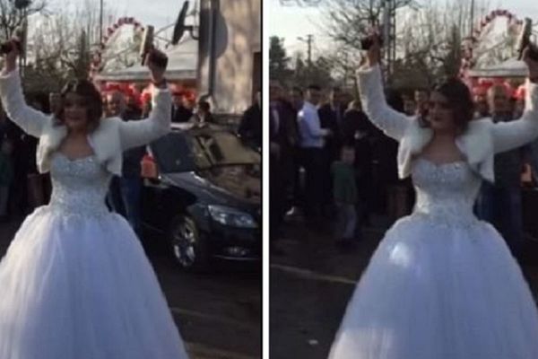 Najjača mlada u Srbiji! Puca na svojoj svadbi iz 2 pištolja! (VIDEO)