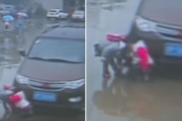 Kakav ćale: Pregazio autom sopstvenu decu! (VIDEO)
