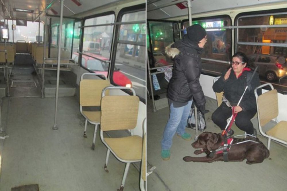 Vozači GSP dvaput izbacili slepu ženu iz prevoza za 24 sata zbog psa vodiča! Reakcija putnika još veći šok! (FOTO)