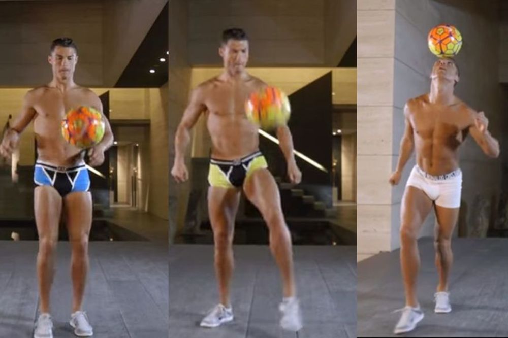 Apsolutno je očekivano od Ronalda da se u boksericama igra sa loptom! (VIDEO)