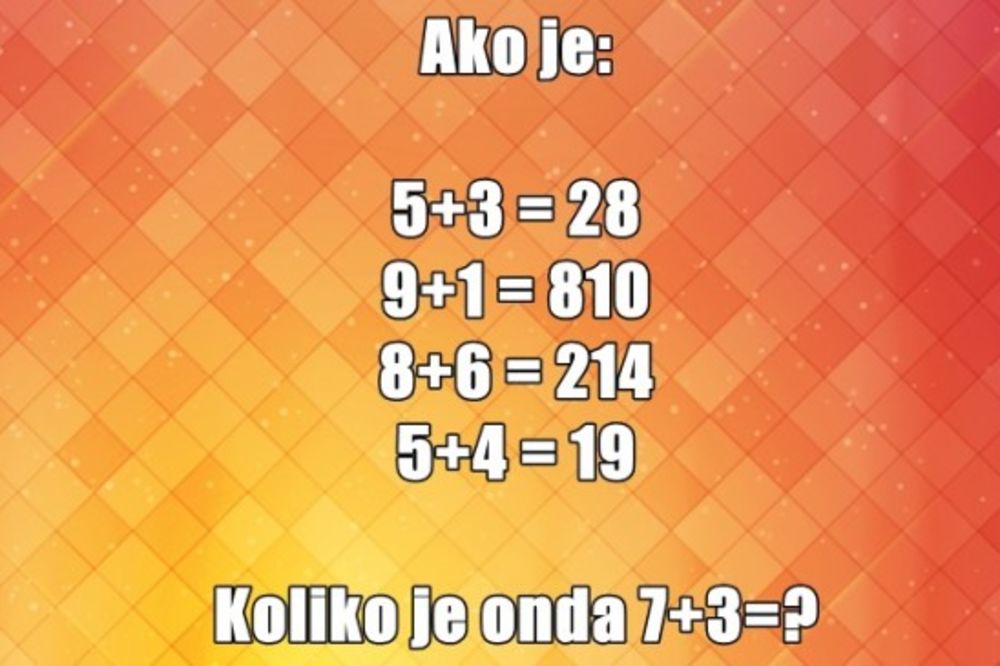 Imate 30 sekundi da rešite ovaj problem! Da li ste pametniji od osnovaca?! (FOTO)
