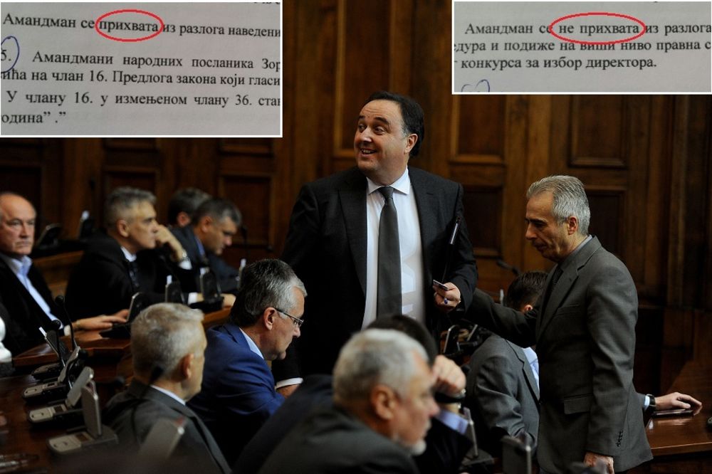 Totalni raspad sistema: Naprednjaci i prihvatali i odbili isti amandman! (FOTO)