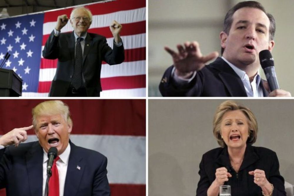 Klintonova i Sanders jednaki, Kruz za petama Trampu (FOTO)