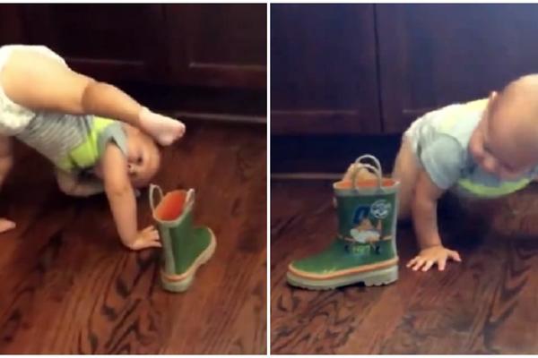 Bebac protiv čizme: Da li je ovo najslađi video ikada? (VIDEO)