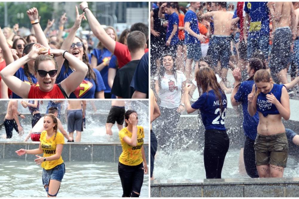 Rone po fontani, prskaju se pivom, povraćaju! Ovako BG maturanti slave kraj škole! (FOTO) (VIDEO)