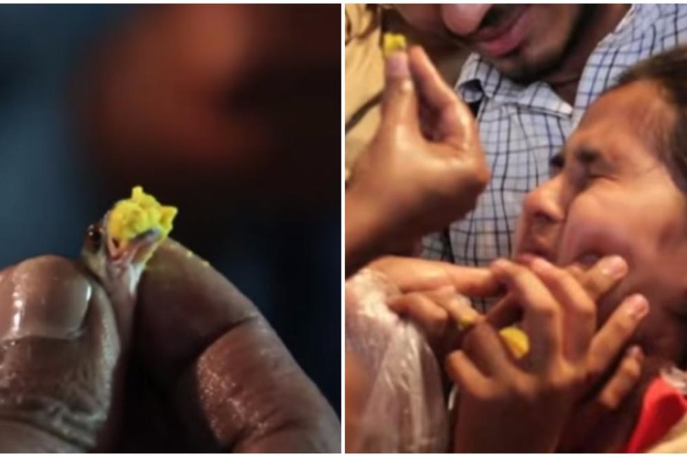 Teraju ih da gutaju žive ribe da bi se izlečili (VIDEO)