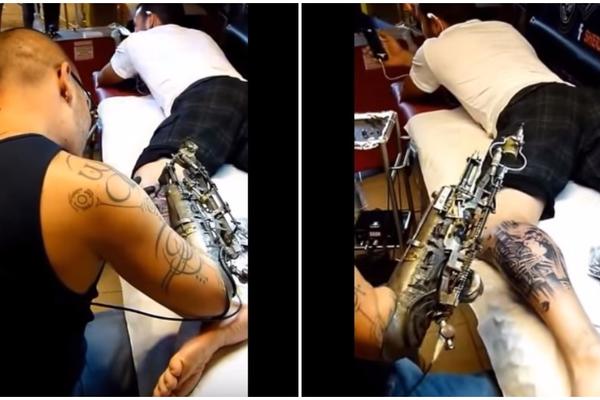 On je prvi tatu majstor bez ruke: Pogledajte kako stvara umetnost protezom (VIDEO)