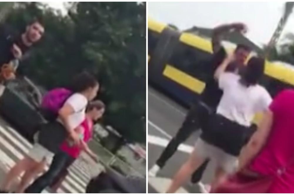 Zemunska makljaža izbliza: Vozač dohvatio sajlu, nasrnuo na par, a onda su mu razlupali kola! (VIDEO)