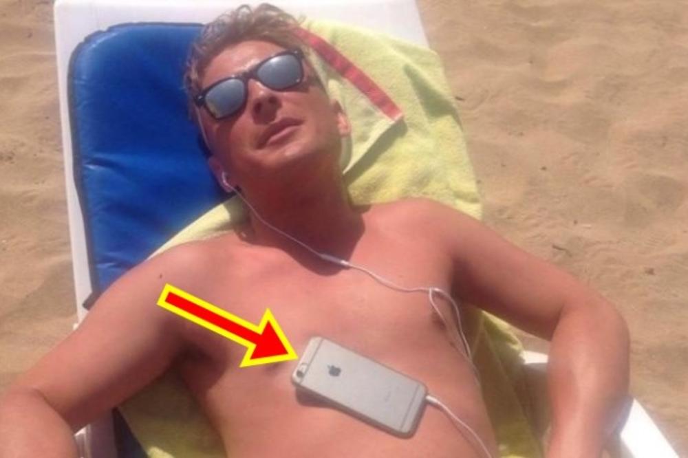 Poneo je ajfon na plažu i zaspao. Šta mislite da mu se desilo? (FOTO)