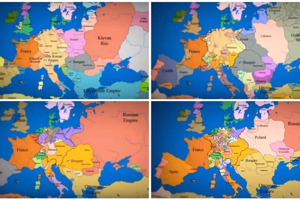 1.000 godina istorije Evrope: Kako su se menjale granice? (FOTO) (VIDEO)