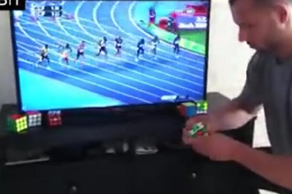 Ma, kakav Bolt! Ovaj genije je završio stvar pre nego što je sprinter prošao kroz cilj! (VIDEO)
