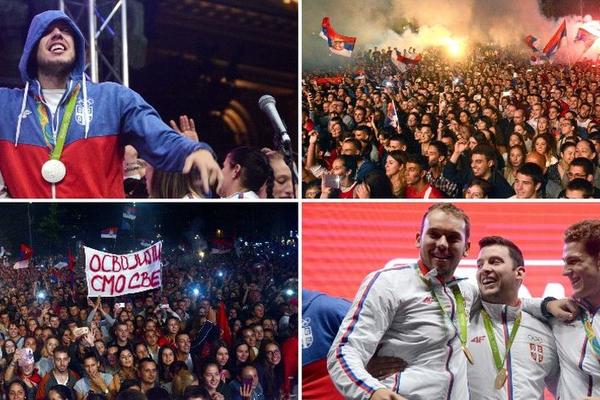 Ludačka žurka na dočeku olimpijaca: Pesma, bakljada i ponos cele nacije! (FOTO) (VIDEO)