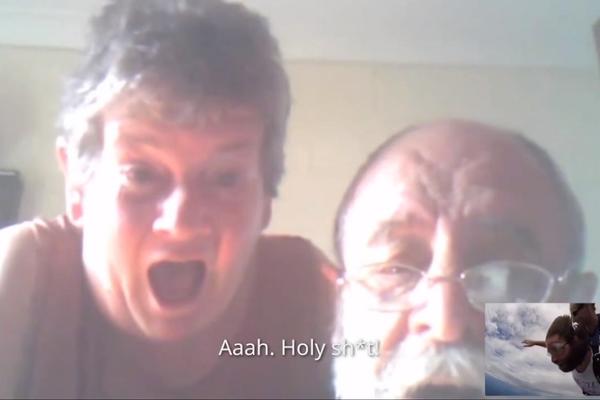 Zvao je matorce na Skajp, a onda je skočio iz aviona! Njihovu reakciju ne možete ni da zamislite! (VIDEO)