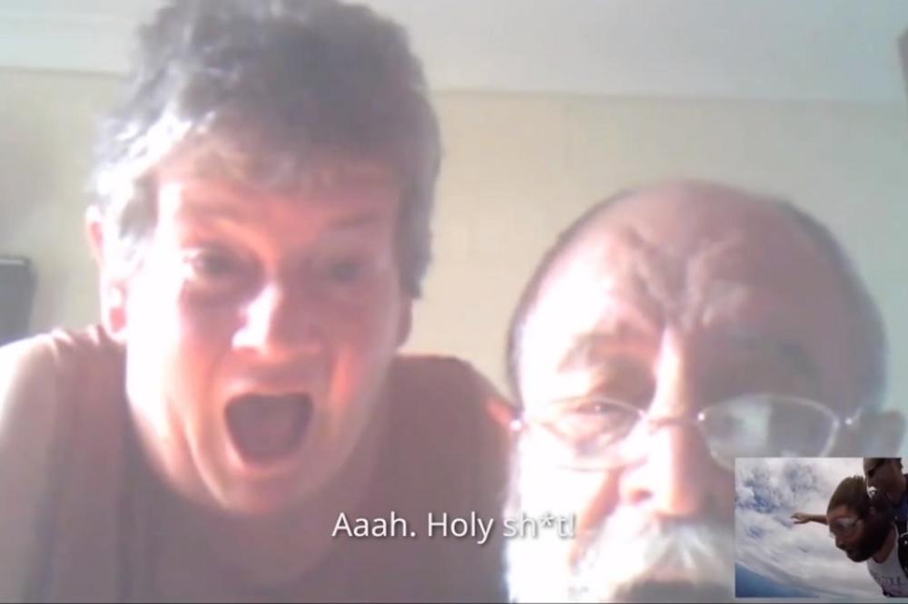 Zvao je matorce na Skajp, a onda je skočio iz aviona! Njihovu reakciju ne možete ni da zamislite! (VIDEO)