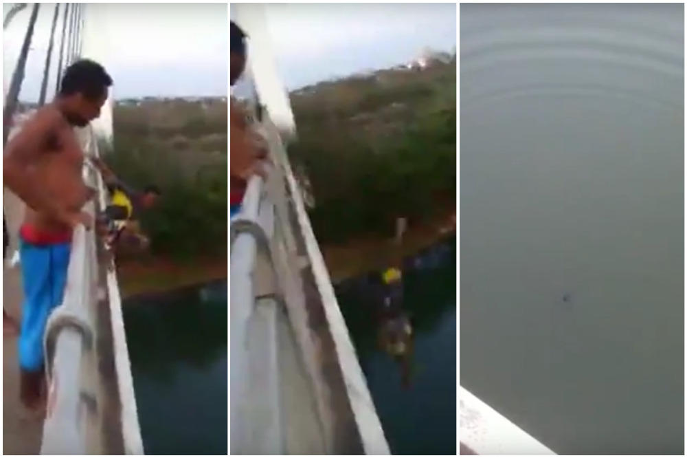 Stravičan pad: Bacio se s mosta u vodu i na mestu ostao mrtav (UZNEMIRUJUĆI VIDEO)