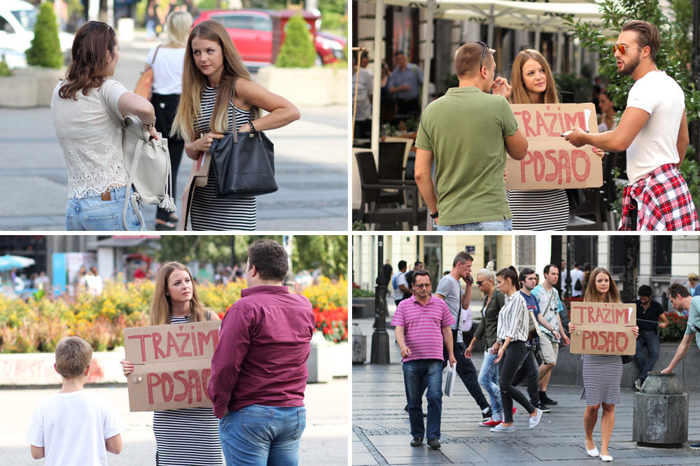 Izašla sam u Knez s plakatom i tražila posao. Ponude koje sam dobila su me šokirale! (VIDEO)