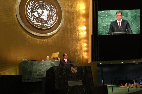 Vučić u UN: Nastavljamo pregovore sa Albancima, na uvrede ne odgovaramo!