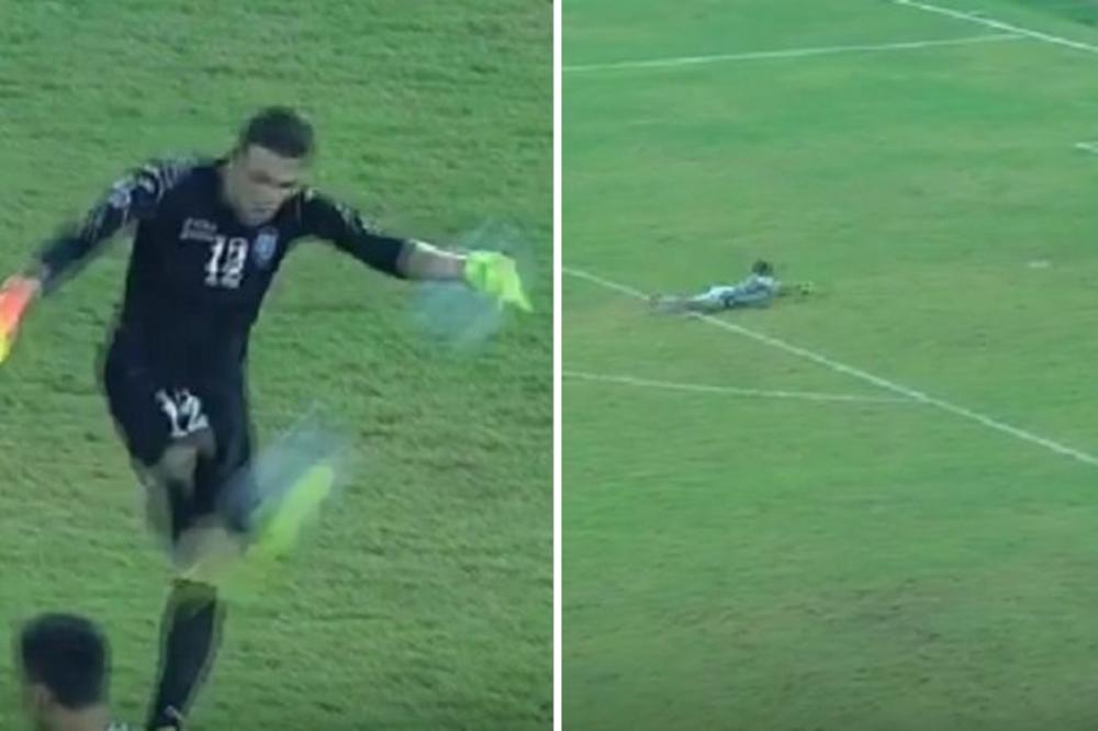 Mi smo se pokrivili od smeha zbog gola: Šta je ovaj nesrećnik hteo da uradi?! (VIDEO)