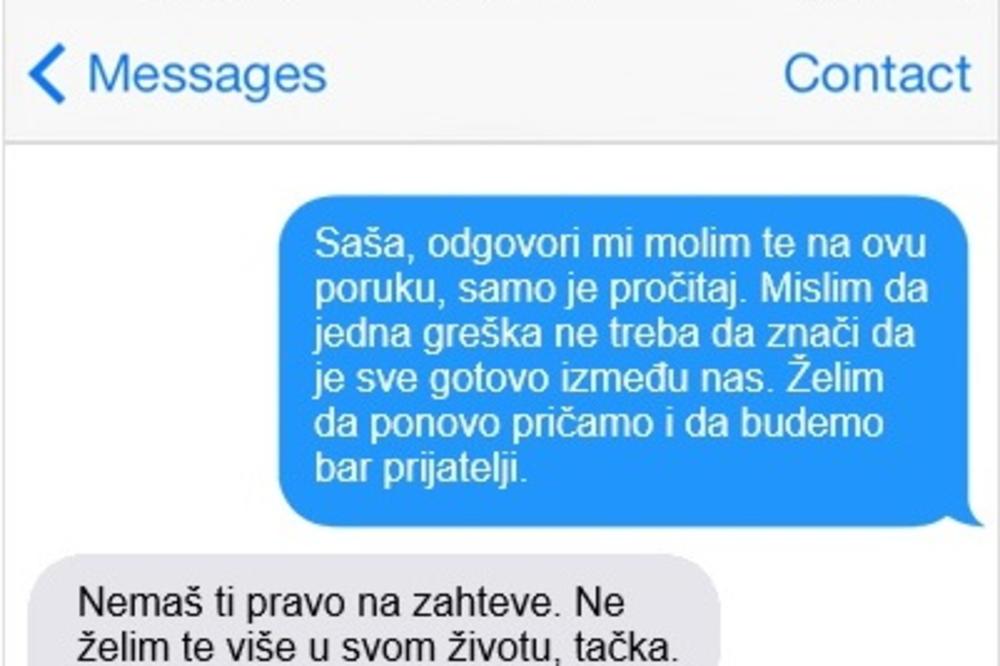 Ona je pokušala da se pomiri s njim, a on ju je UNIŠTIO jednom porukom!