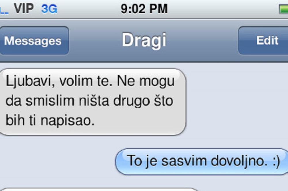 Razmenjivali su nežnosti preko SMS-a, a onda ga je ona nasmejala do suza!