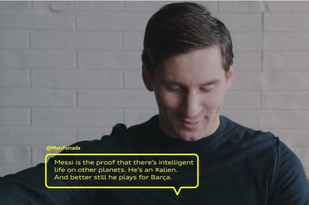 VIDEO OD ESPRESA: Mesi čitao tvitove o sebi, navijači ga nisu štedeli! (VIDEO)