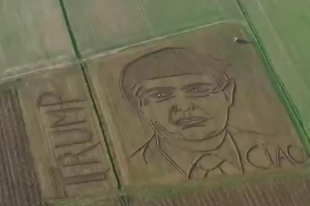 PORTERT NA CELOJ NJIVI: Italijan s traktorom nacrtao Donalda Trampa! (VIDEO)