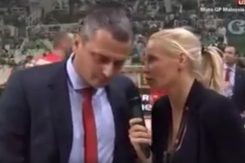 Pa, ovo je urnebesno! Dejan Radonjić ozbiljno isprepadao grčku novinarku na poluvremenu! (VIDEO)