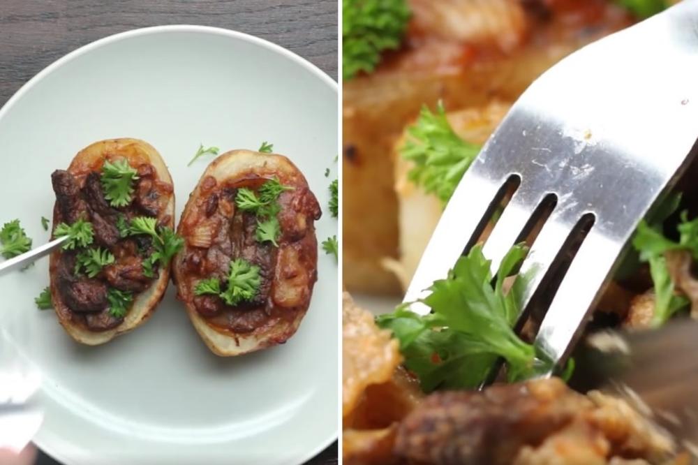 Da se prejedeš, pa čak i oližeš tanjir! Sote Stroganov u korpici od krompira (RECEPT) (VIDEO)