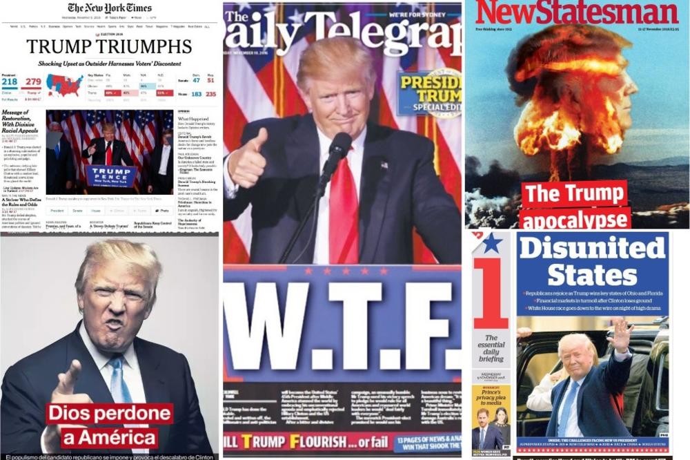 Evo predsednika, evo APOKALIPSE: 20 NAJJAČIH NASLOVA o Trampovoj pobedi u svetskim medijima! (FOTO)
