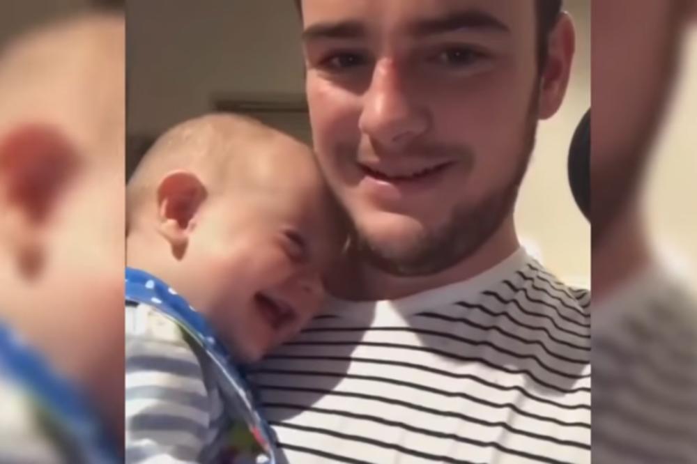 Svaki put kad tata podrigne, BEBA SE ZACENI OD SMEHA! (VIDEO)