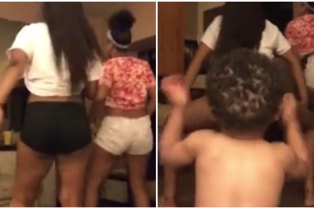 SEDITE, BLAM MOŽE DA POČNE: Htele su da ispadnu seksi, a onda je klinac uleteo i ukrao im svu slavu! (VIDEO)