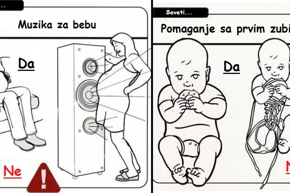 Najsmešniji saveti za roditelje! Šta nikako ne smete raditi sa bebom? (FOTO)