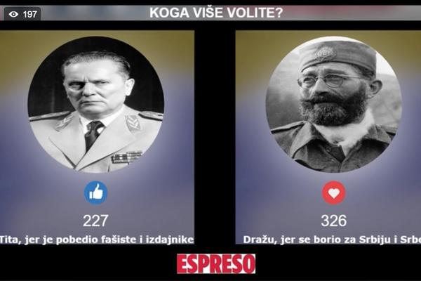 SRPSKO PITANJE VEKA: Koga volite - TITA ili DRAŽU? (VIDEO)