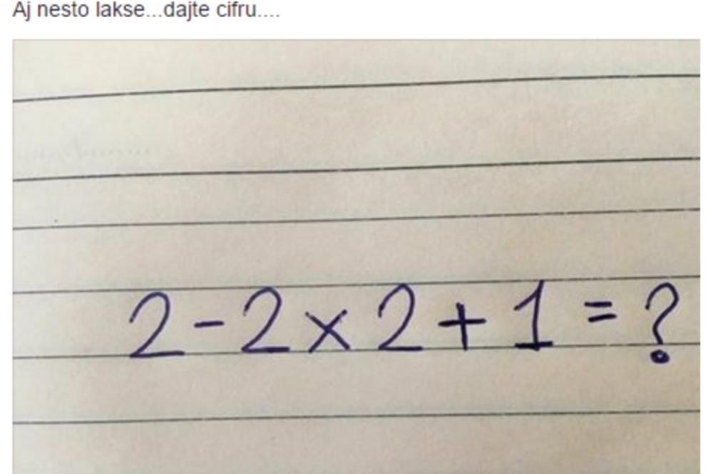 DA LI JE REALNO? Ovo je matematički zadatak za osnovce koji je ZBUNIO srpske studente! (FOTO)