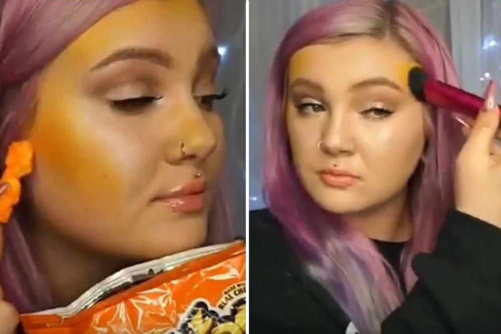 Čips umesto rumenila?! Ona kaže da može, iako izgleda bizarno (VIDEO)